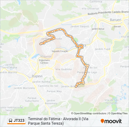 JT323 Bus Line Map