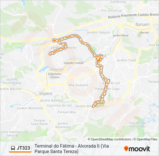 JT323 Bus Line Map