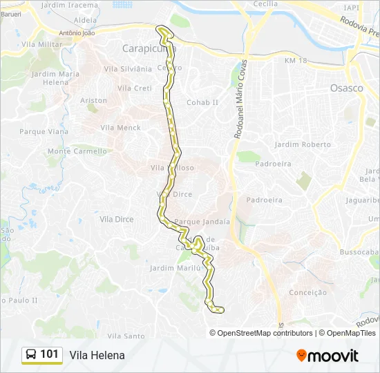 101 Bus Line Map
