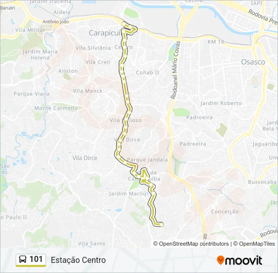 101 Bus Line Map