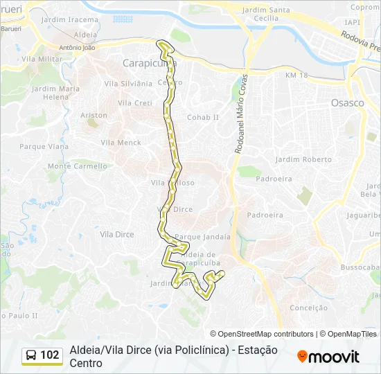 102 Bus Line Map