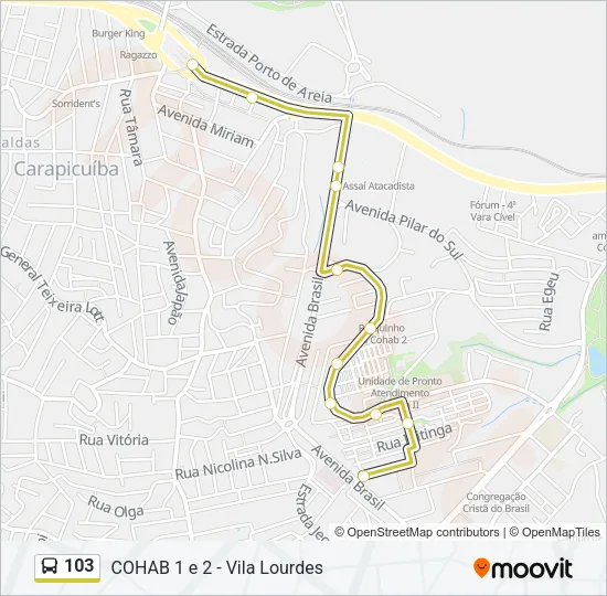 103 Bus Line Map