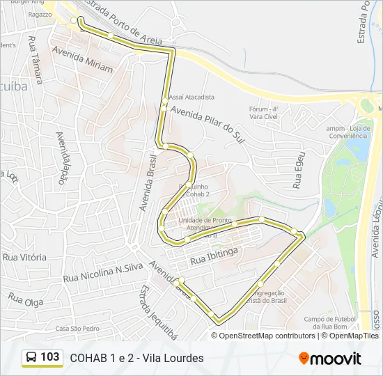 103 Bus Line Map