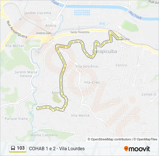 103 Bus Line Map