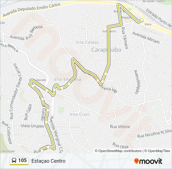 105 Bus Line Map