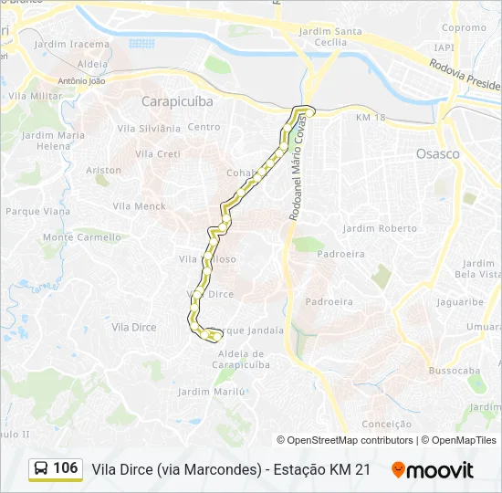 106 Bus Line Map
