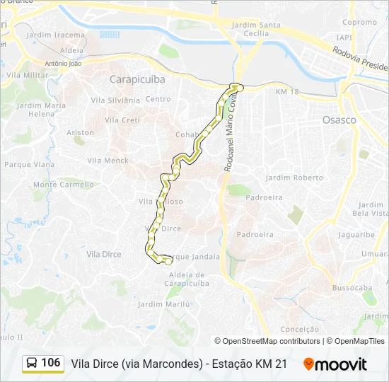 106 Bus Line Map