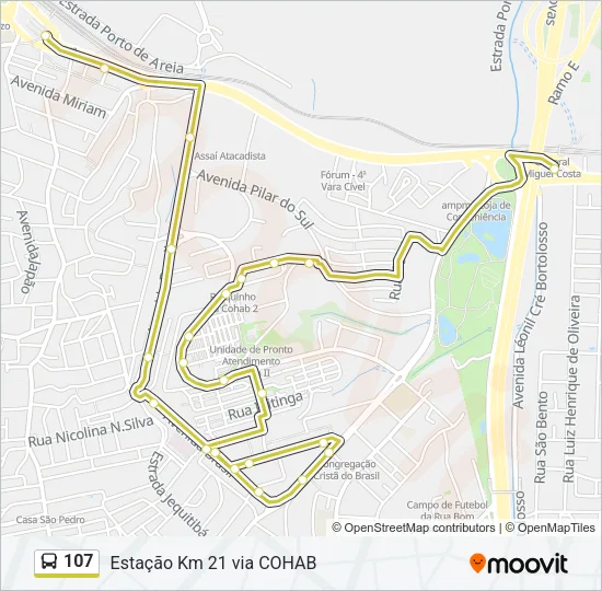 107 Bus Line Map