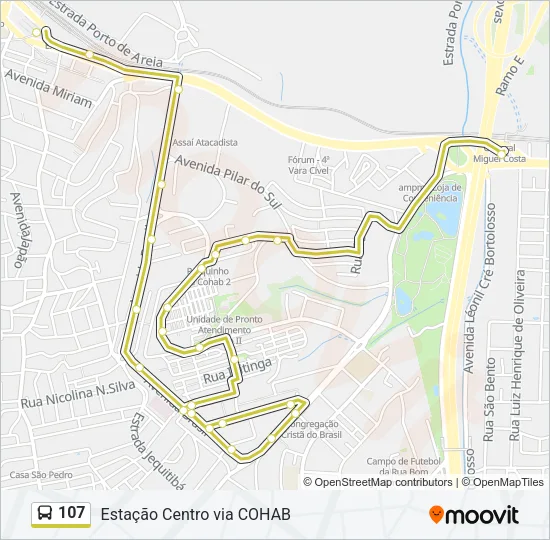 107 Bus Line Map