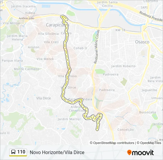 110 Bus Line Map