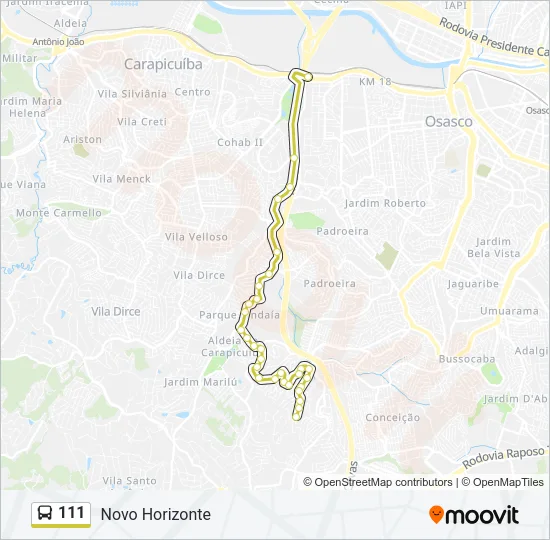 111 Bus Line Map