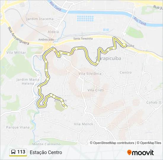 113 Bus Line Map