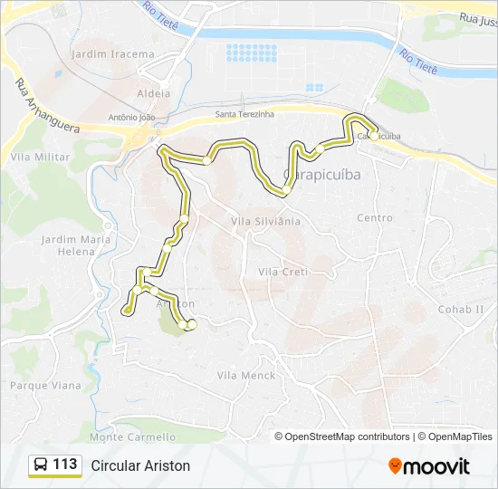 113 Bus Line Map