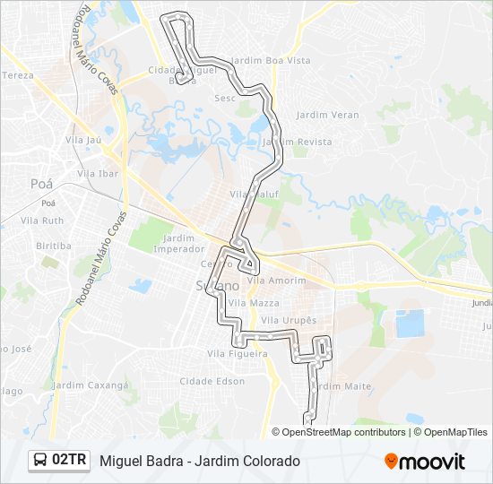 Mapa de 02TR de autobús