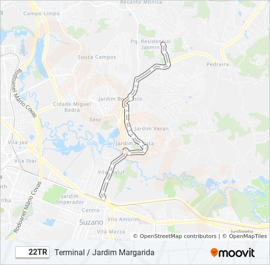 Mapa de 22TR de autobús