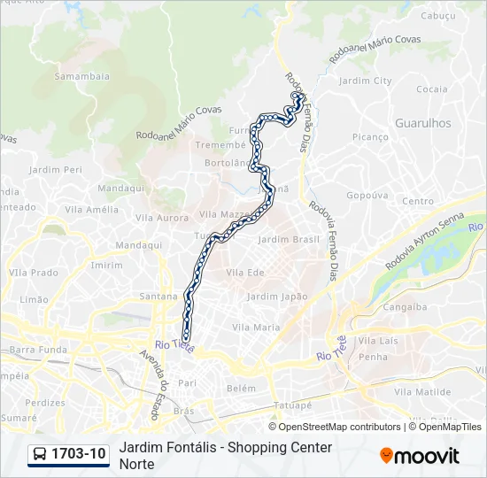 1703-10 Bus Line Map