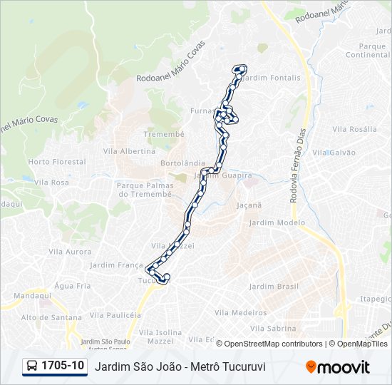 Mapa de 1705-10 de autobús