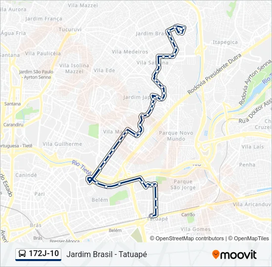 172J-10 Bus Line Map
