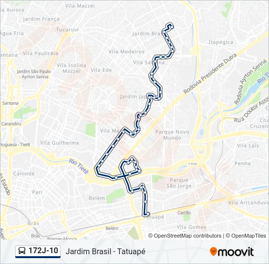 172J-10 Bus Line Map