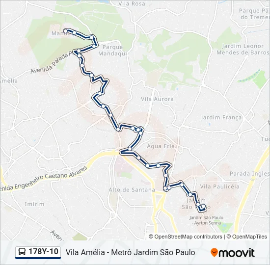 178Y-10 Bus Line Map