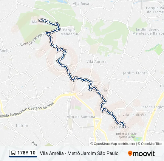 178Y-10 Bus Line Map