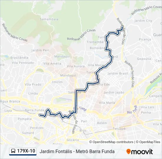 179X-10 Bus Line Map