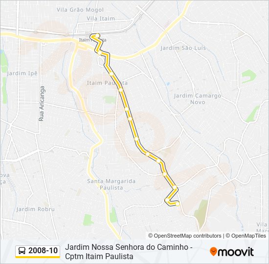 Mapa de 2008-10 de autobús