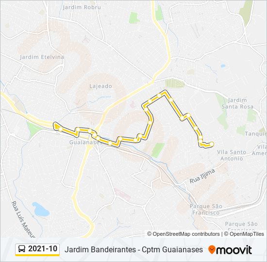 Mapa da linha 2021-10 de ônibus