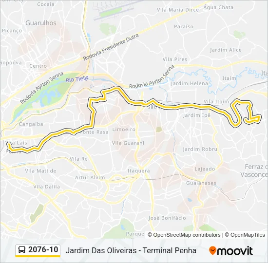 2076-10 Bus Line Map