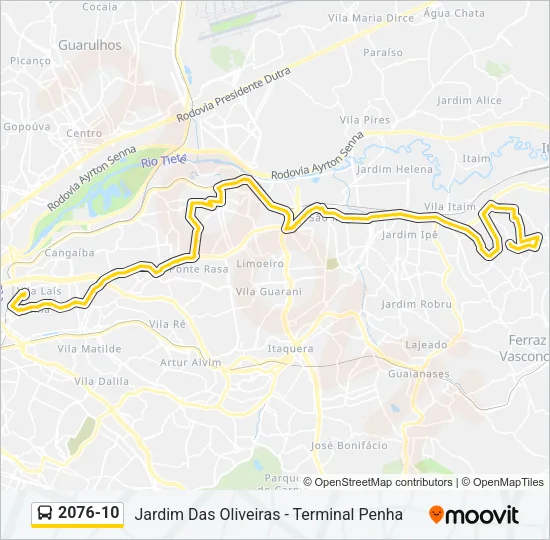 2076-10 Bus Line Map