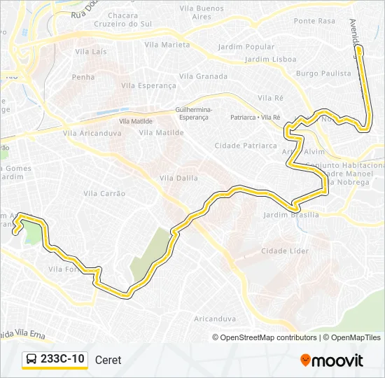 233C-10 Bus Line Map