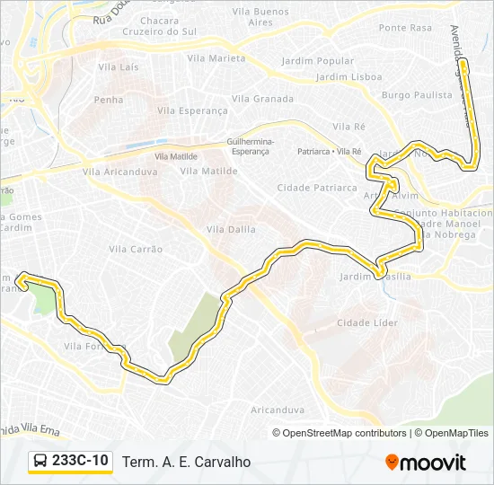 233C-10 Bus Line Map