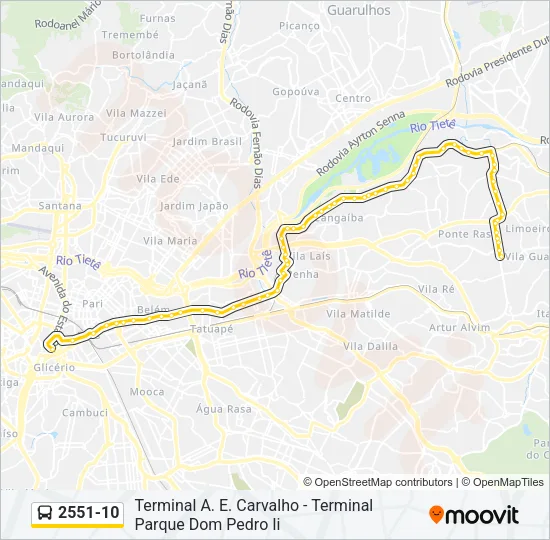 2551-10 Bus Line Map