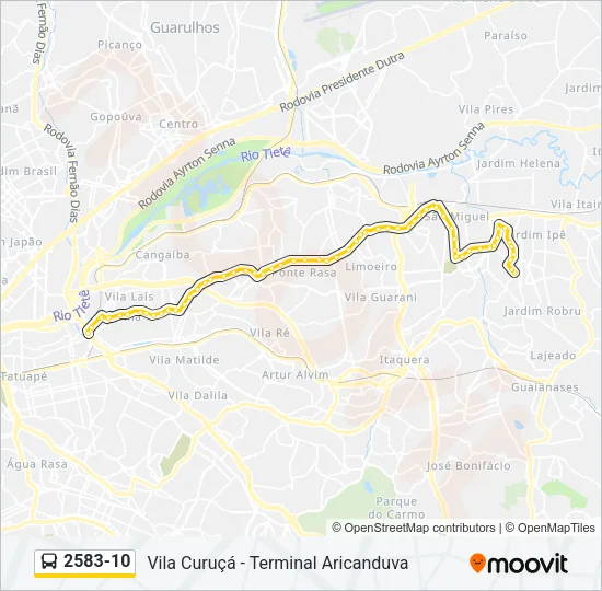 2583-10 Bus Line Map