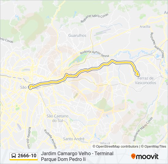 Rota da linha 266610 horários paradas e mapas Term Pq D  