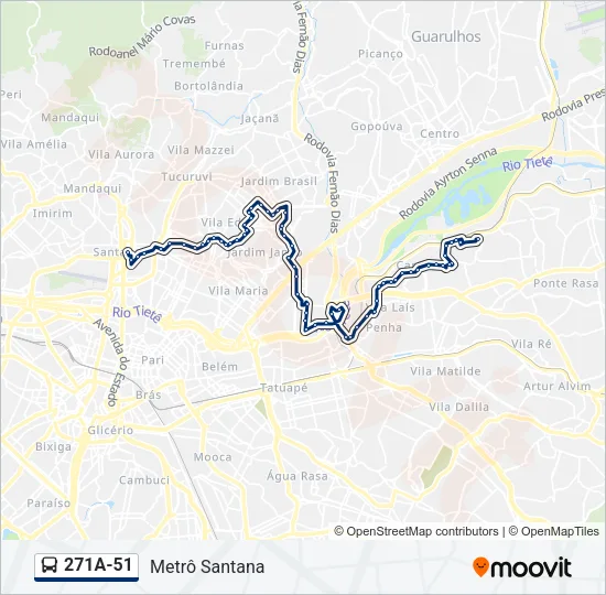 271A-51 Bus Line Map