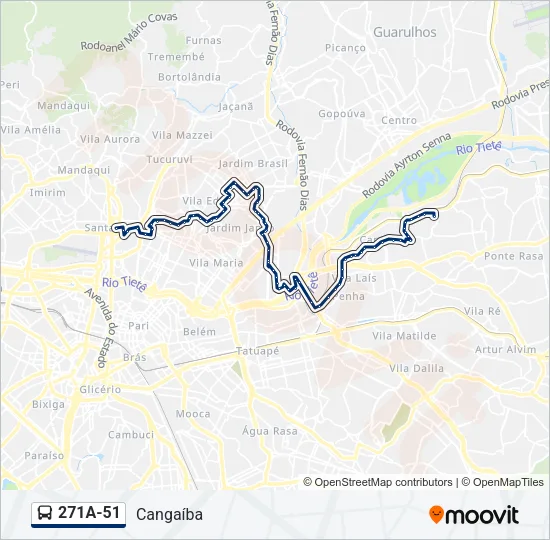 271A-51 Bus Line Map