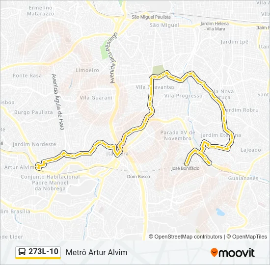 273L-10 Bus Line Map