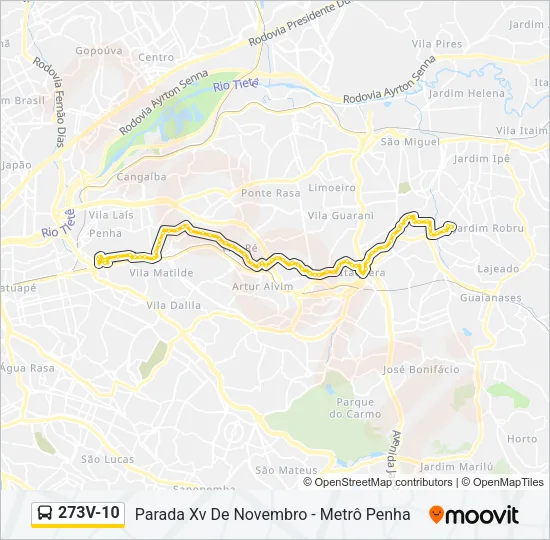 273V-10 Bus Line Map