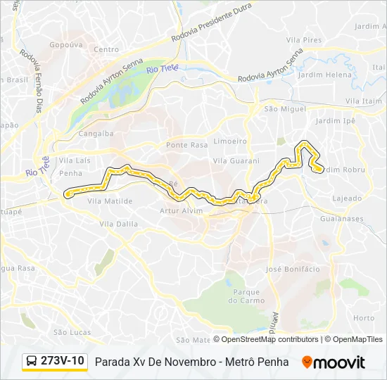 273V-10 Bus Line Map