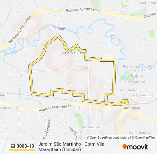 3003-10 Bus Line Map