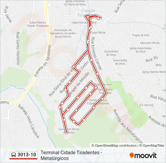 3013-10 Bus Line Map