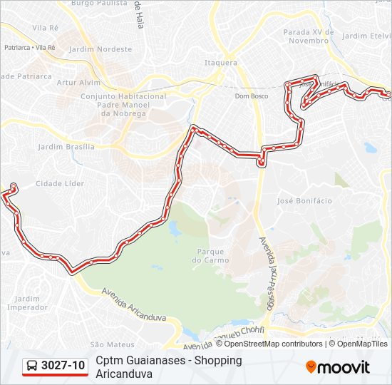 Mapa de 3027-10 de autobús