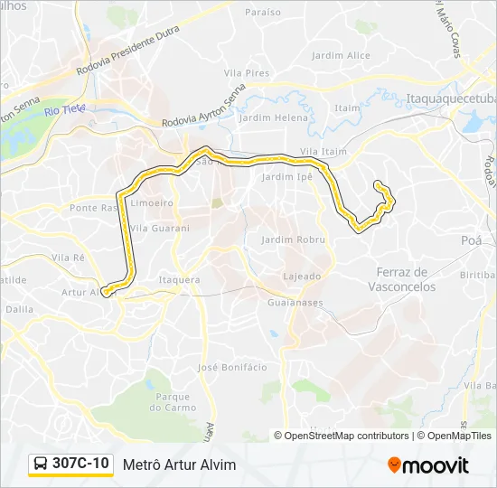 307C-10 Bus Line Map