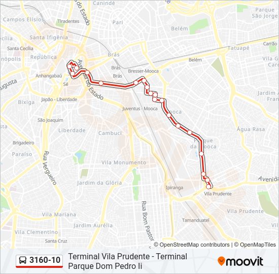 Mapa de 3160-10 de autobús