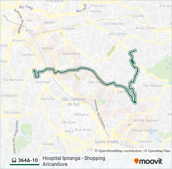 364A-10 Bus Line Map