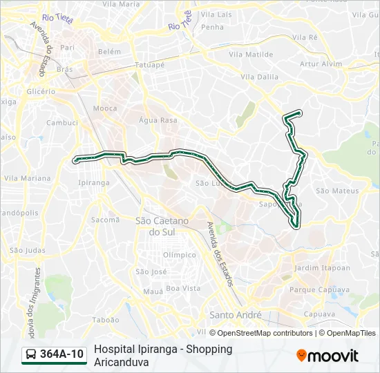 364A-10 Bus Line Map