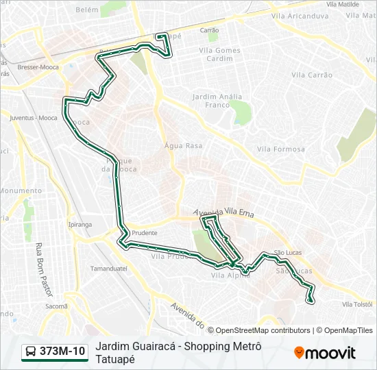 373M-10 Bus Line Map