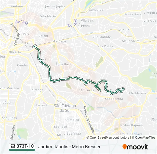 373T-10 Bus Line Map