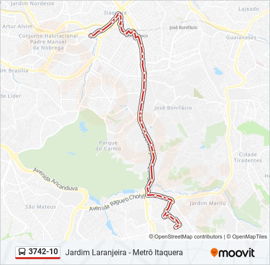 Mapa de 3742-10 de autobús